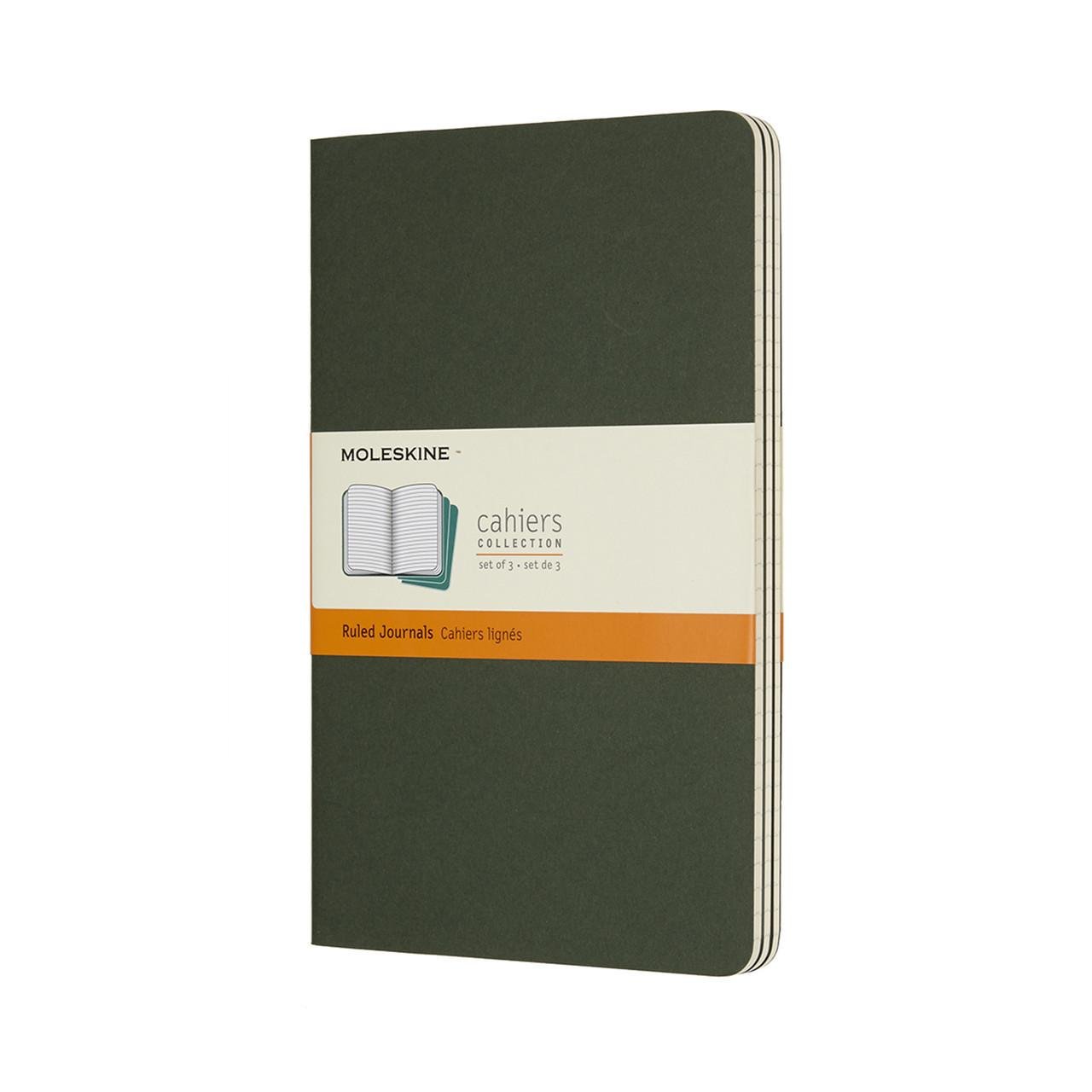 Блокнот Moleskine Cahier 80 страниц линейка 13х21 см Зеленый (8055002855273)