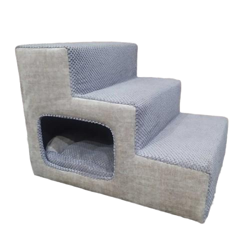 Ступеньки прикроватные для собачек с входом 55х42х42 см Бежевый/Серый (00221)