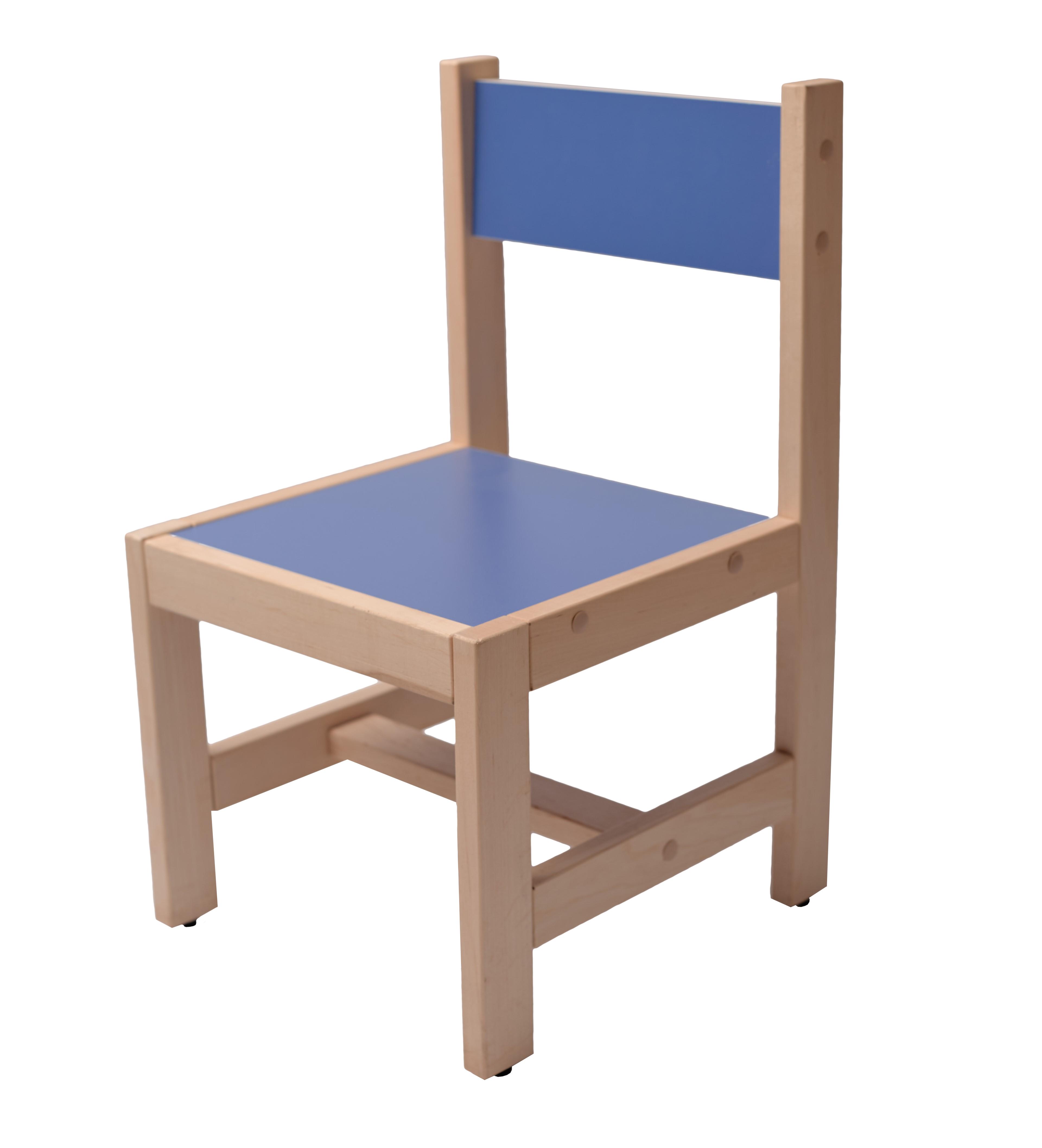 Стільчик дитячий натуральне дерево бук Блакитний (4341-1)