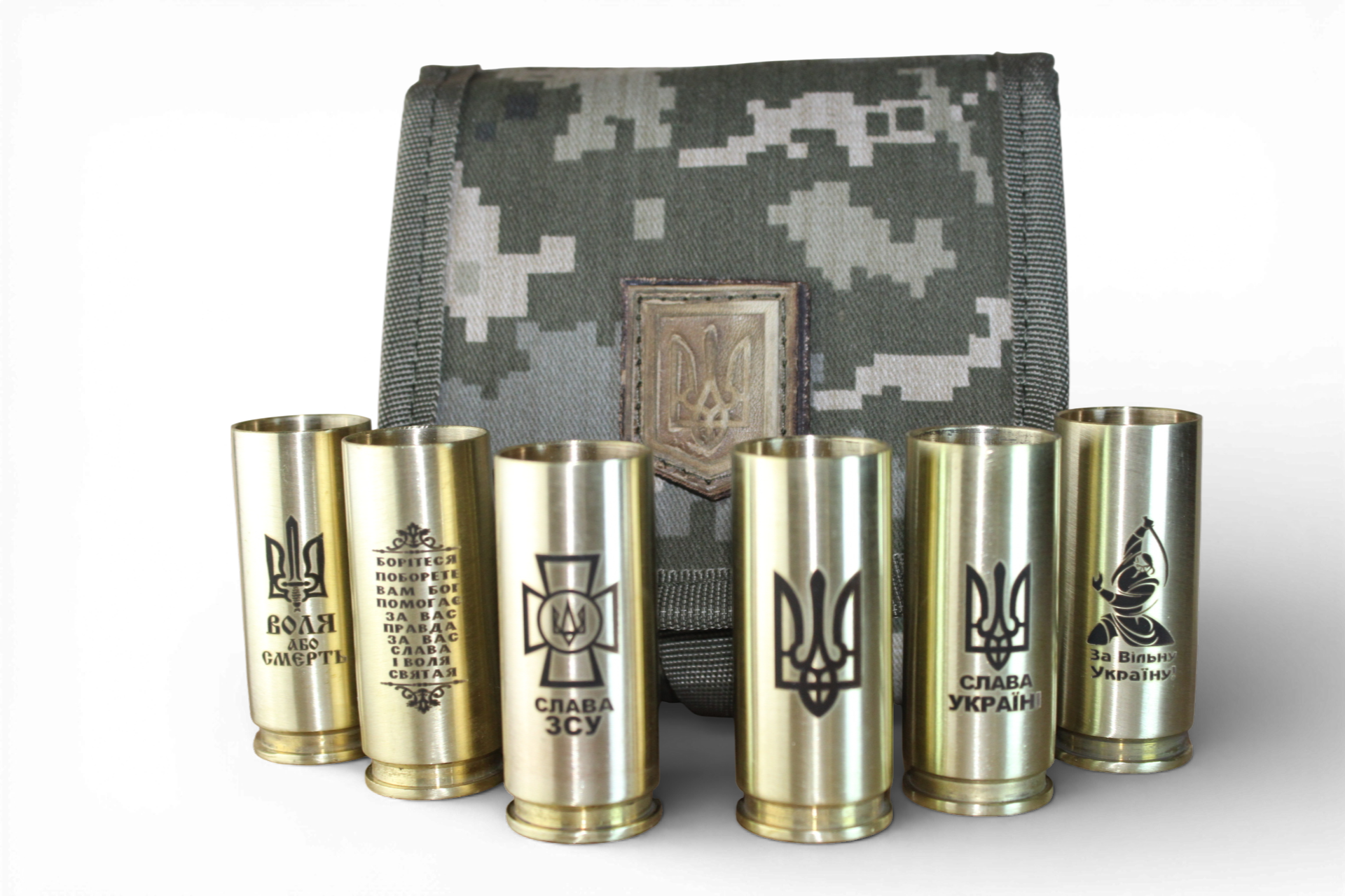 Набір чарок із гільз подарунковий латунь 6 шт. (20930657)