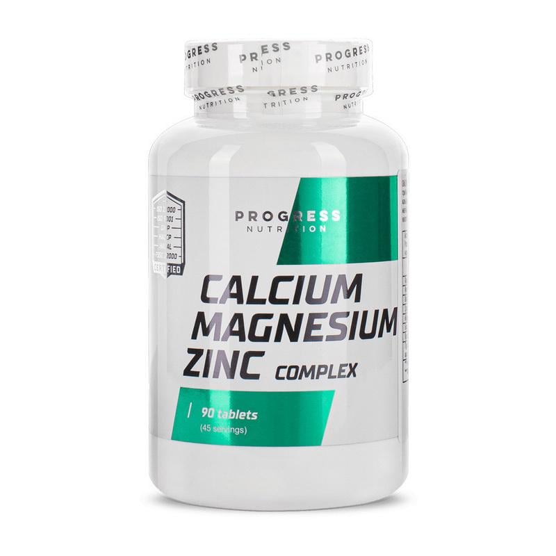 Кальций цинк и магний Progress Nutrition Calcium Magnesium Zinc Complex 90 табл.