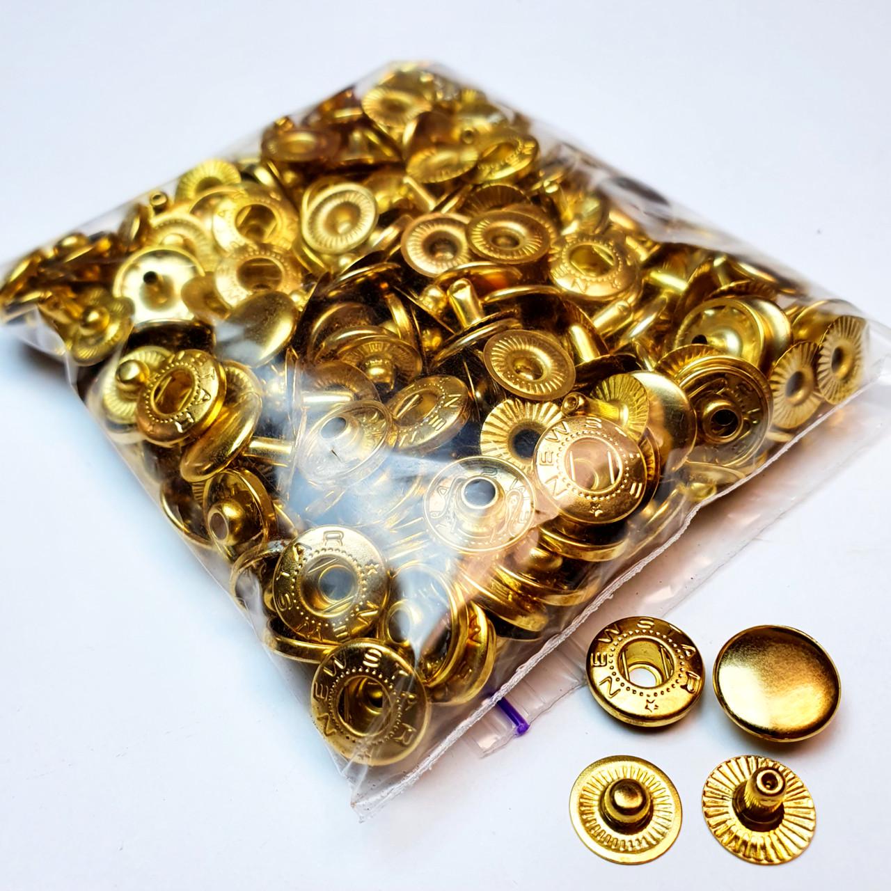 Кнопка металева Strong Alfa 12,5 мм 50 шт. Золотий