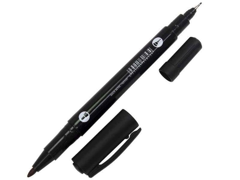 Маркер двухсторонний тонкий и толстый для рисования эскиза Черный