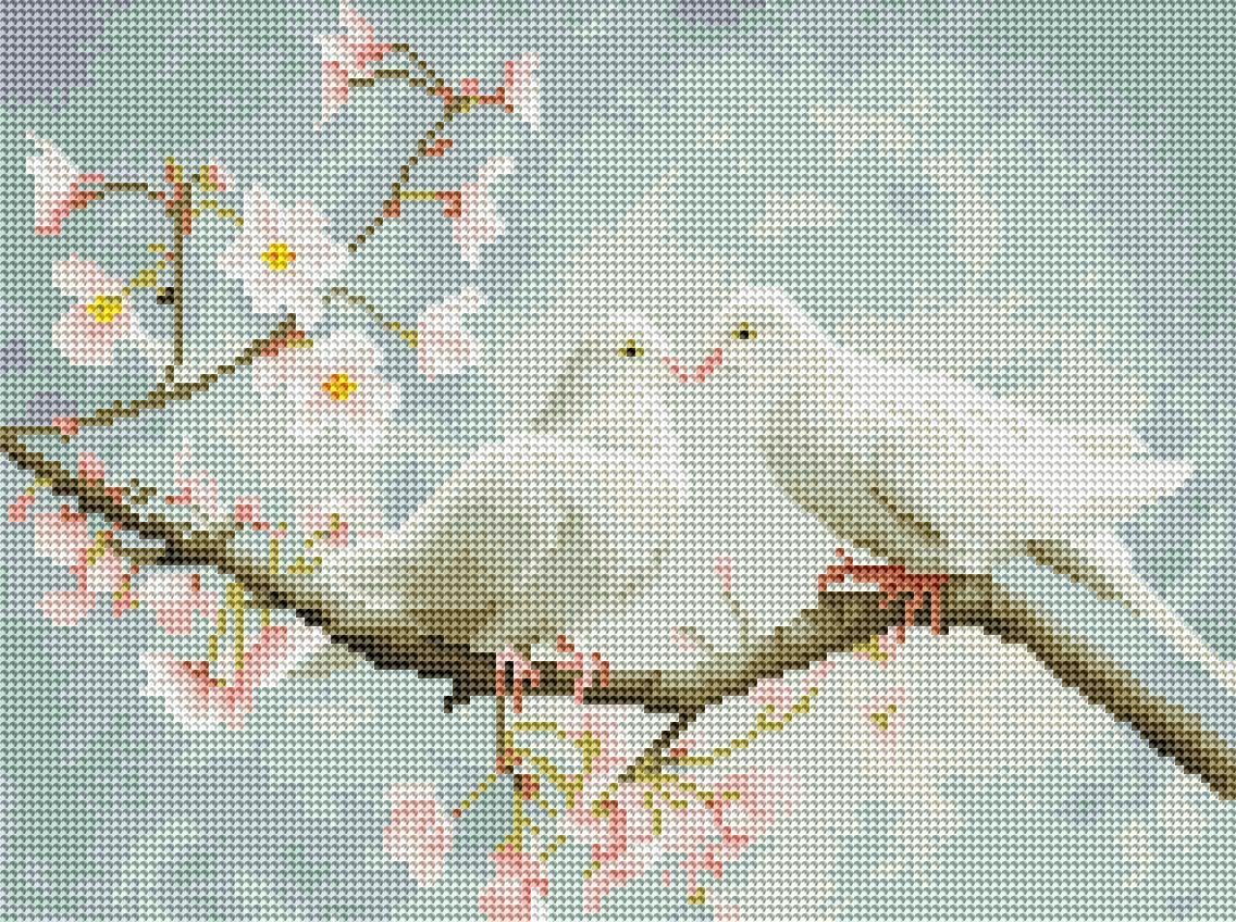 Алмазная мозаика Brushme Пара голубей 30x40 см (RDBS7027)