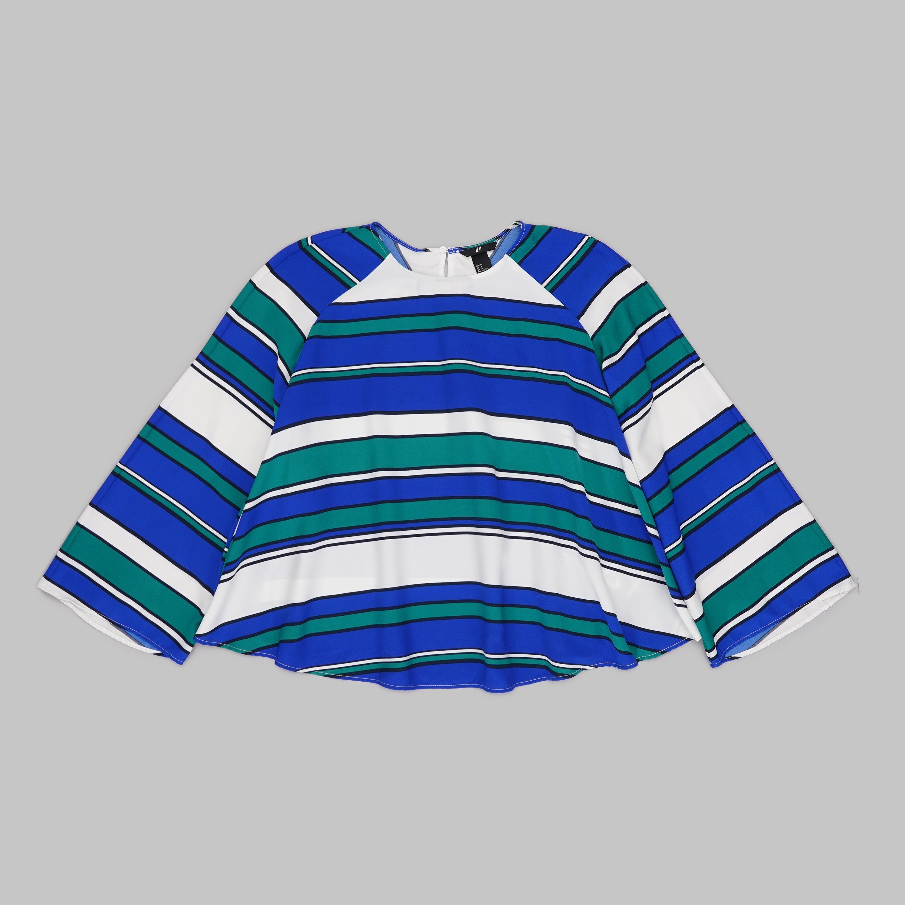 Блузка H&M Смужка р. 36 Синьо-зелений (X1206271405)