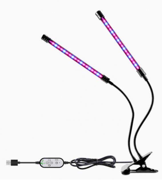 Лампа для растений ультрафиолетовая Phytolamp For Plants LED Grow Light 2 головки 20 Вт - фото 3