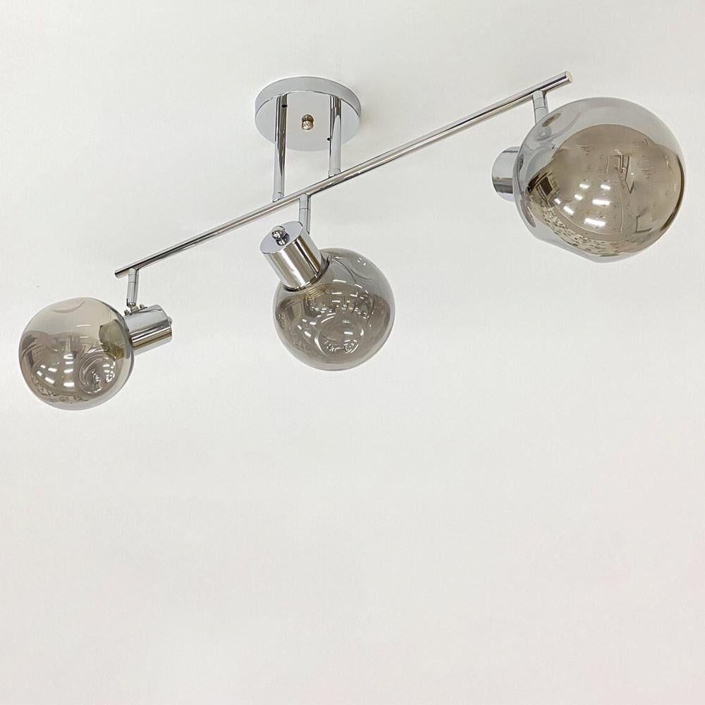 Люстра потолочная Lighthouse SRS-20470/3 плафоны дымчатые Хром