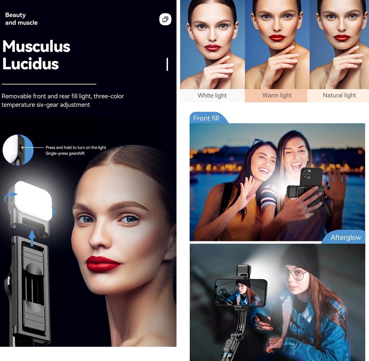 Селфи палка с пультом Essager C01 с подсветкой (25397475) - фото 5 Селфи палка с пультом Essager C01 с подсветкой (25397475) - фото 5