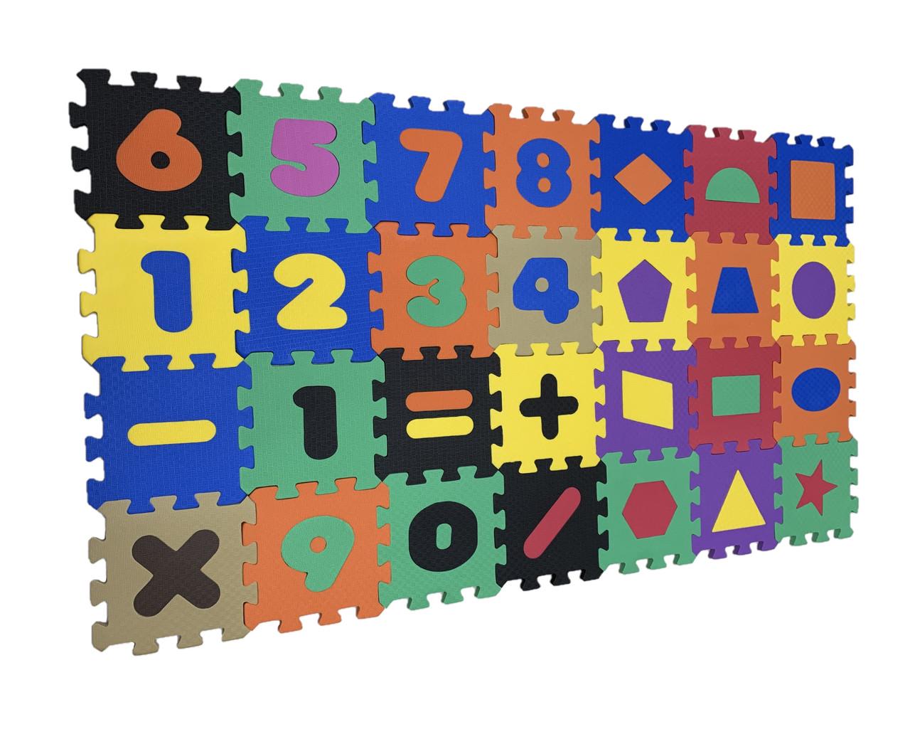 Коврик-пазл Математика-геометрия EVA 051 м2 толщина 8-10 мм плотность 100 кг/м3 135х135 см 28 шт.