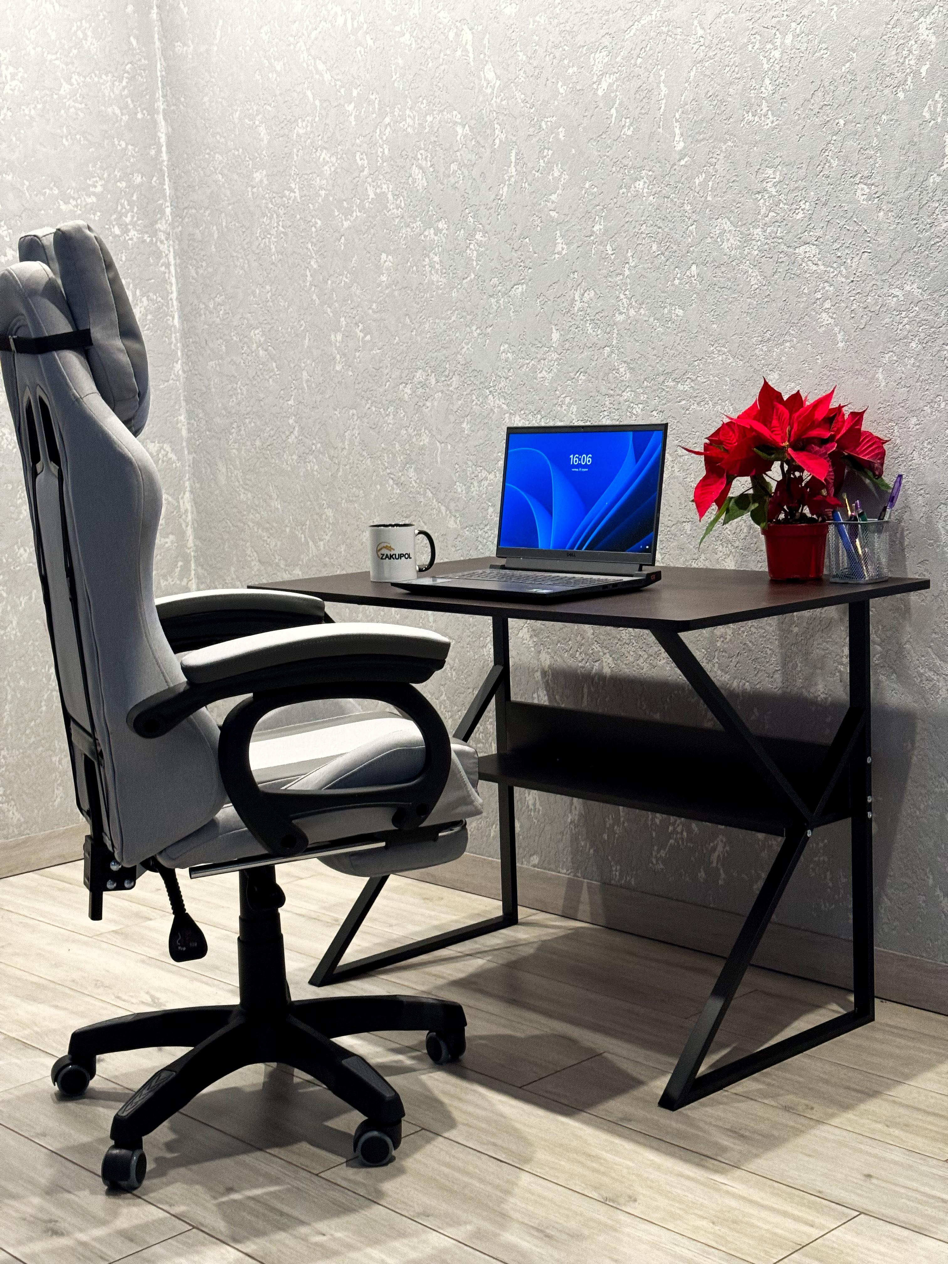 Комп'ютерний стіл з полицею Drom 100x60 см Чорний - фото 9 Комп'ютерний стіл з полицею Drom 100x60 см Чорний - фото 9