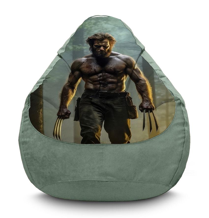 Кресло-мешок iPuff Wolverine in the forest Marvel флок XXL 90х125 см Серый (113972-1)
