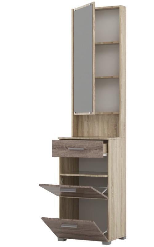 Тумба для взуття з дзеркалом Еверест Бриз ТО-4 Сонома/Трюфель (115421)