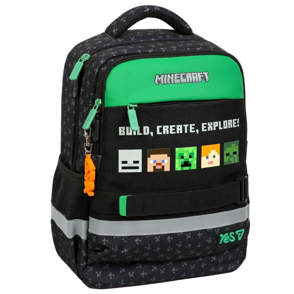 Рюкзак школьный YES Ergo Minecraft Reality 37x28x15 см 15,5 л Черный (550274)