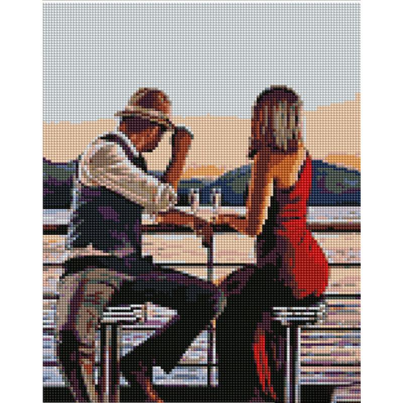 Алмазная мозаика на подрамнике Strateg Премиум Романтическое свидание 30x40 см (Str-KB080)