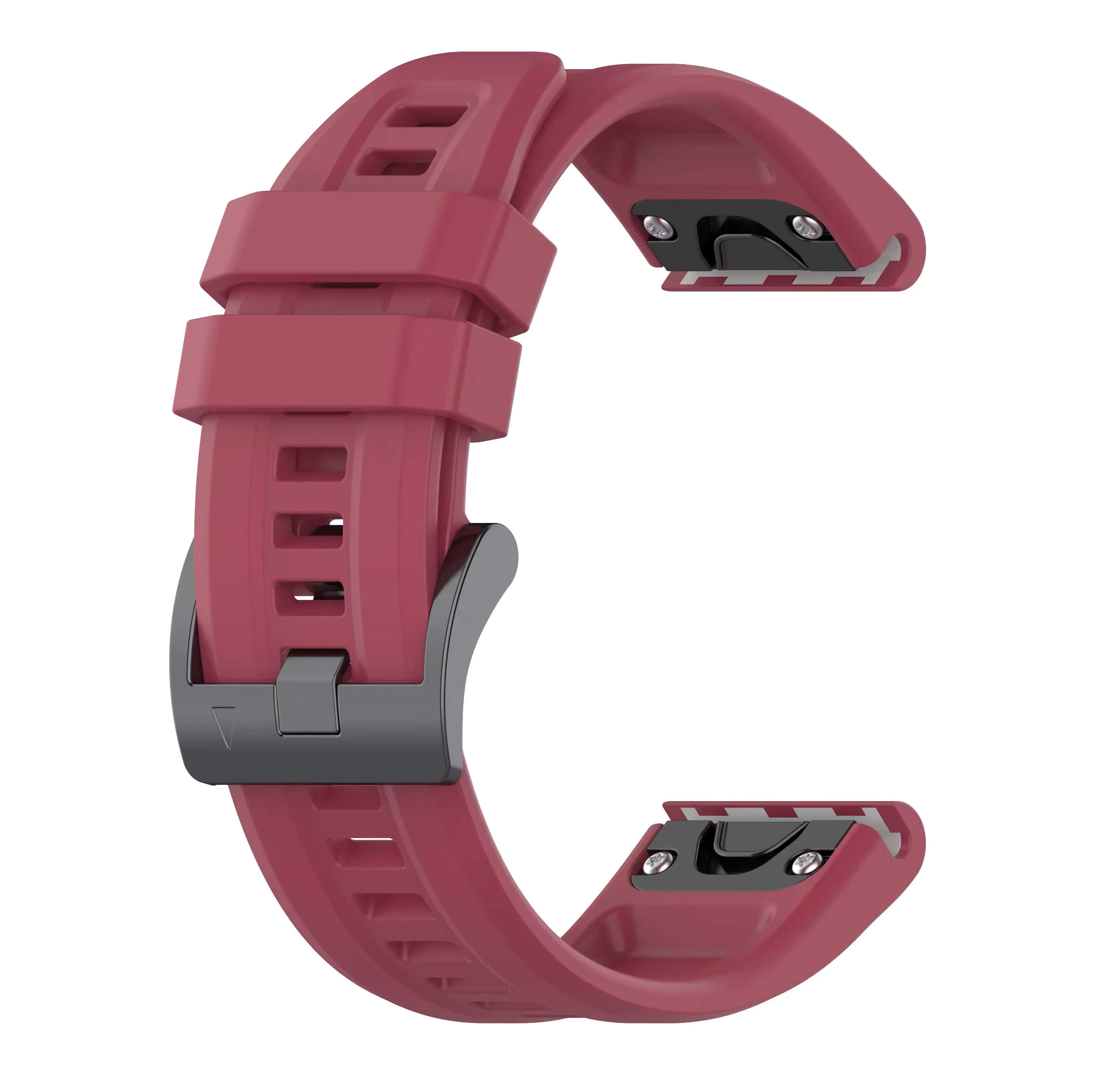 Ремешок силиконовый Garmin QuickFit 20 мм для Fenix 8 43 мм 7S/6S/5S Wine red