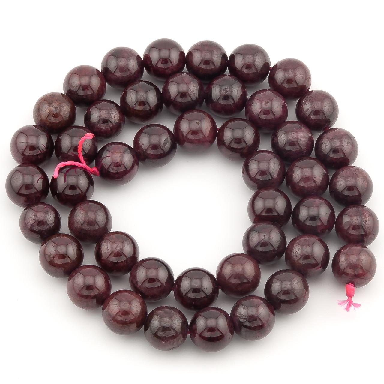 Бусины Гранат из натурального камня 9 мм 37 см 1 шт. (НК1017ш37)