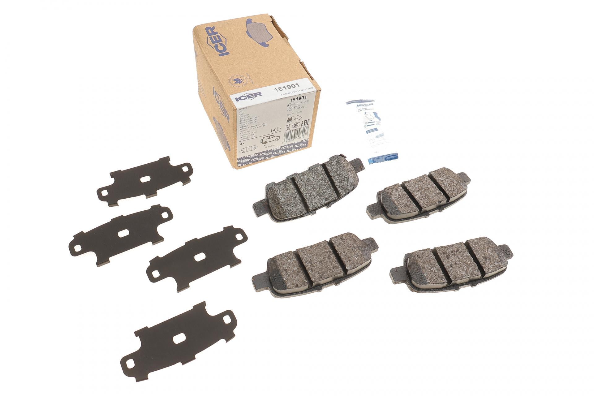 Колодки тормозные задние ICER для Nissan Rogue 07-13/Juke/Murano 08-/X-Trail 13-/Suzuki Grand Vitara 05- (181901) Колодки тормозные задние ICER для Nissan Rogue 07-13/Juke/Murano 08-/X-Trail 13-/Suzuki Grand Vitara 05- (181901)