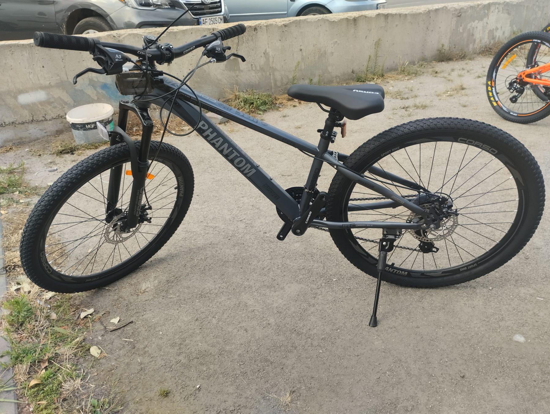 Велоcипед спортивний Corso PHANTOM PH-26538 26" рама сталева 13"/обладнання Saiguan 21 швидкість Графітовий - фото 3 Велоcипед спортивний Corso PHANTOM PH-26538 26" рама сталева 13"/обладнання Saiguan 21 швидкість Графітовий - фото 3