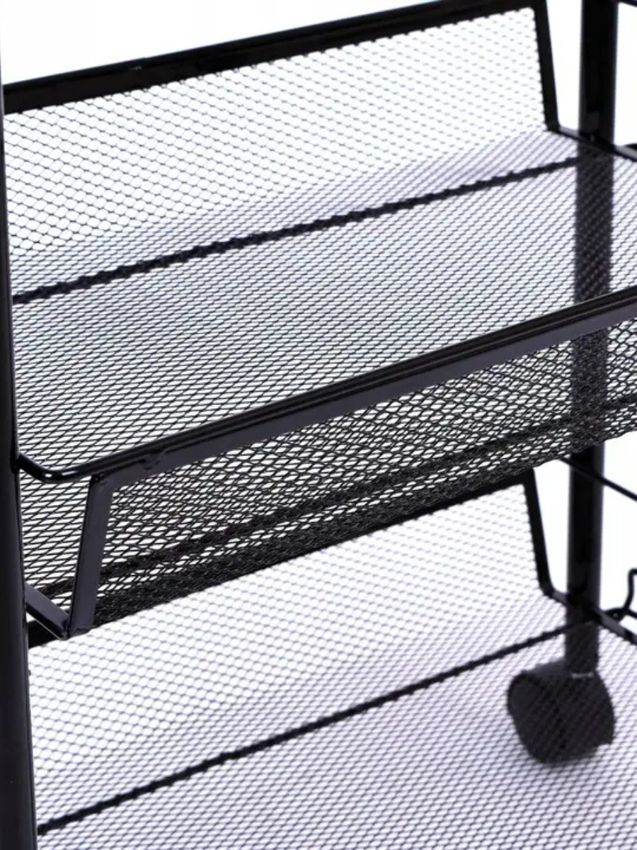 Етажерка на колесах металева універсальна 4 яруси 86х44х26 см Чорний (1296932964) - фото 10 Етажерка на колесах металева універсальна 4 яруси 86х44х26 см Чорний (1296932964) - фото 10