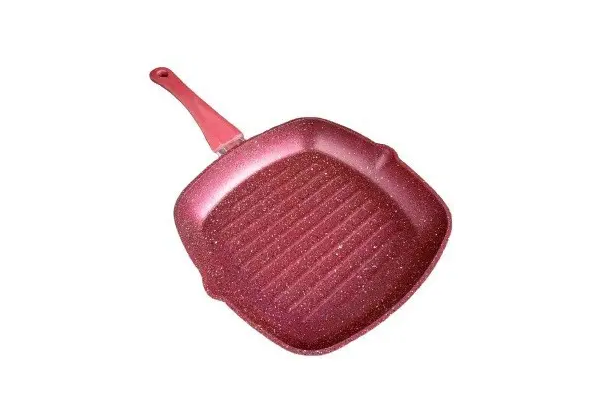 Сковорода гриль алюминий OMS с антипригарным покрытием 28 см Красный