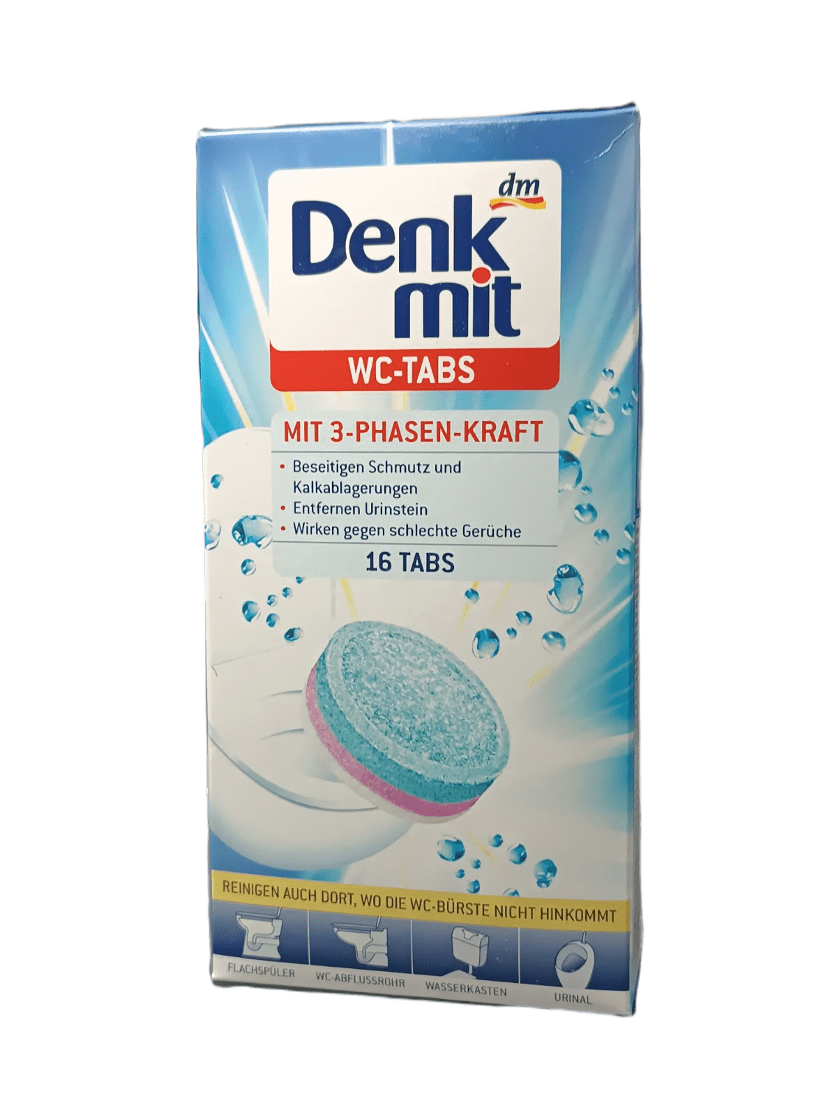 Таблетки для чистки унитаза и бачка Denkmit WC Reiniger Tabs 16 шт.