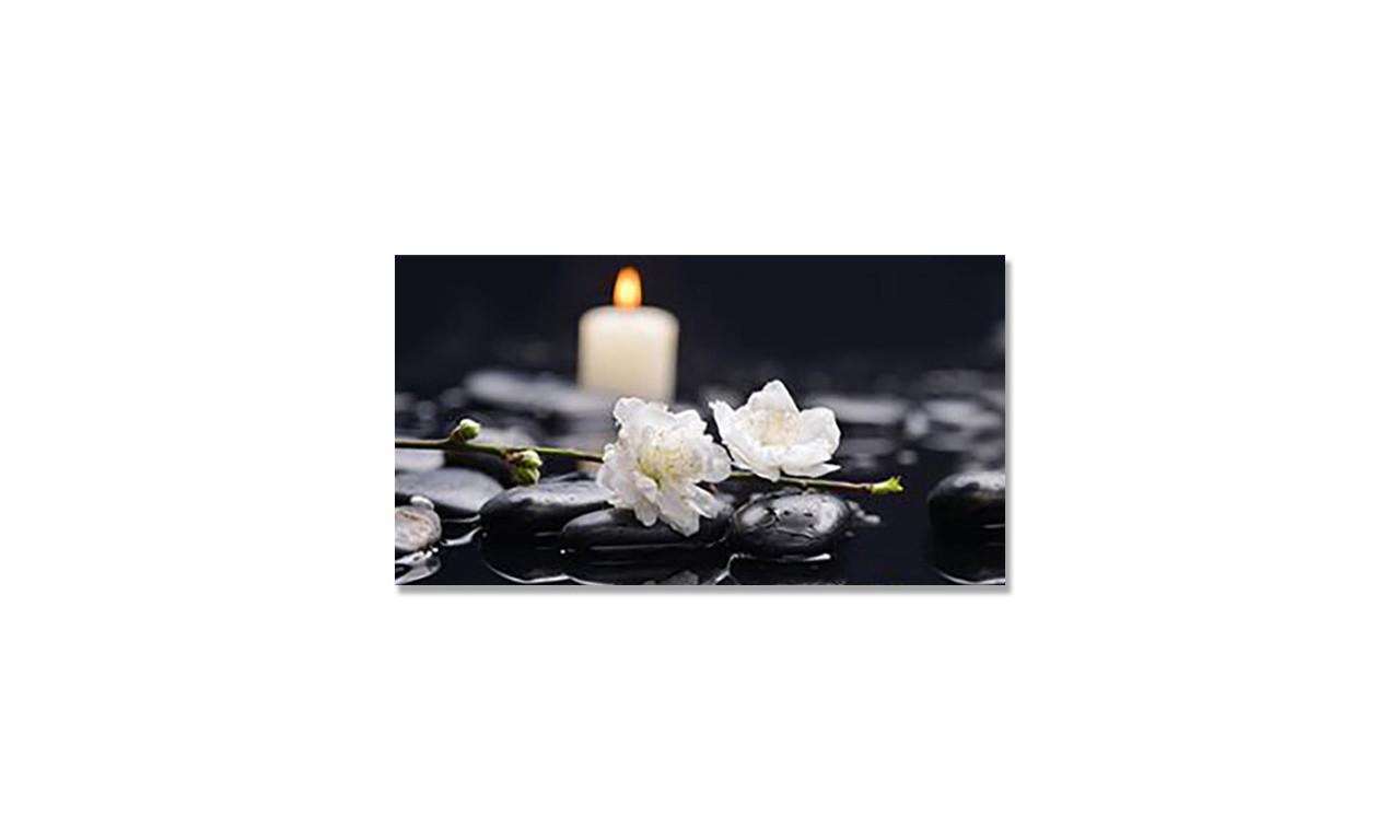 Наклейка виниловая на стол Zatarga Белые цветы на камнях 650х1200 мм (1289777134)