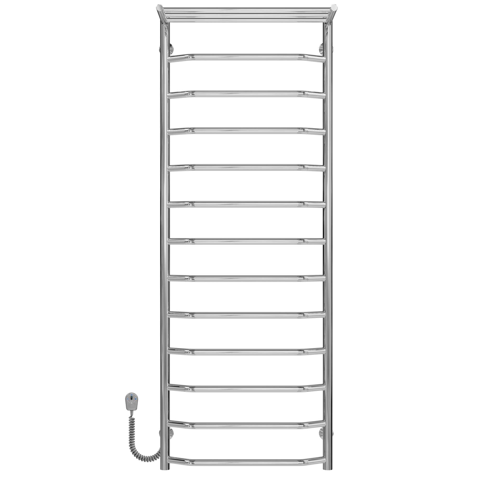 Полотенцесушитель электрический с полкой Deffi Трапеция П13 EF16 левое подключение нержавеющая сталь 500х1400 мм Хром (C.TP.140.50.13.ECL5)