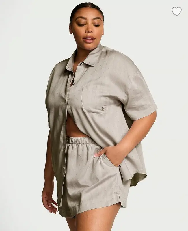 Піжама Victoria's Secret modal-cotton short pajama set XL Сірий (27013455) - фото 3 Піжама Victoria's Secret modal-cotton short pajama set XL Сірий (27013455) - фото 3