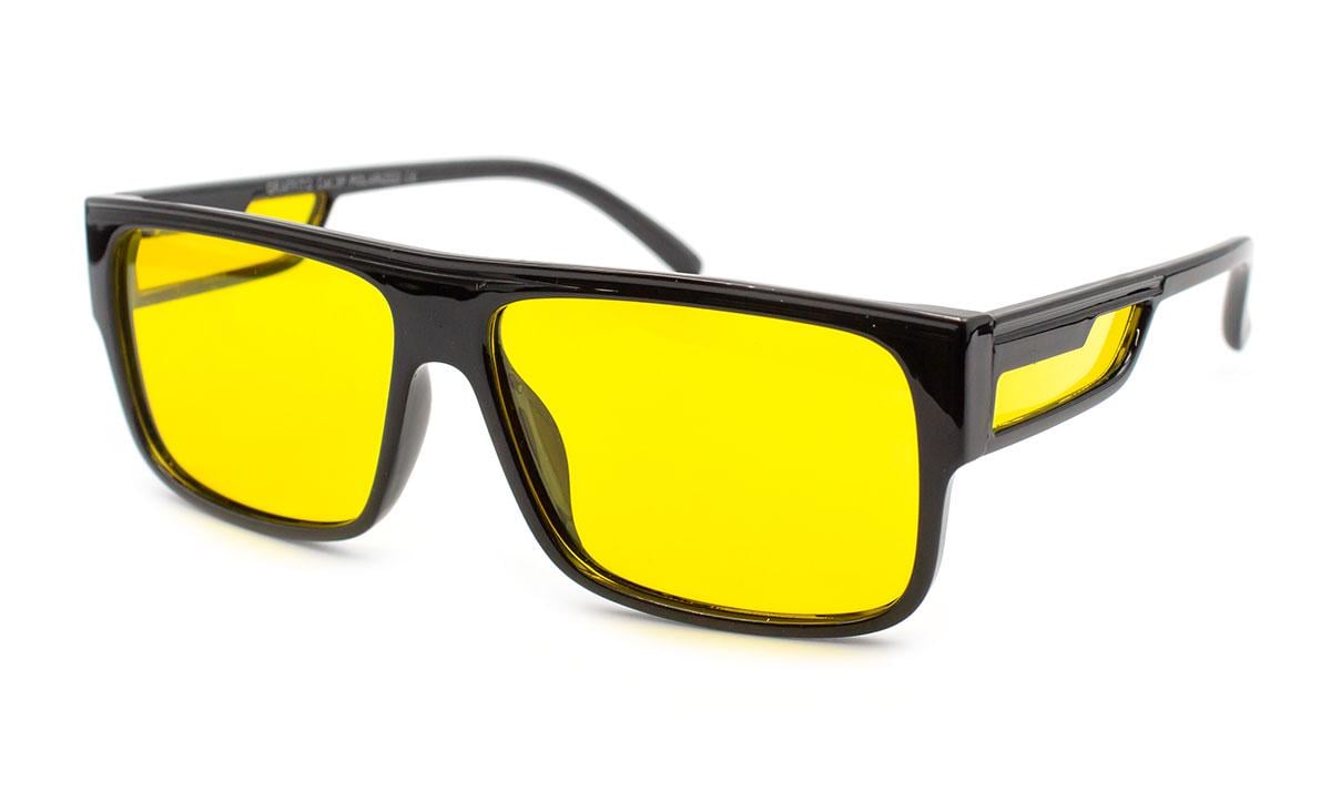 Окуляри чоловічі антифара Graffito 3119‑C3 з пластиковою оправою на широке обличчя Чорний (40494)