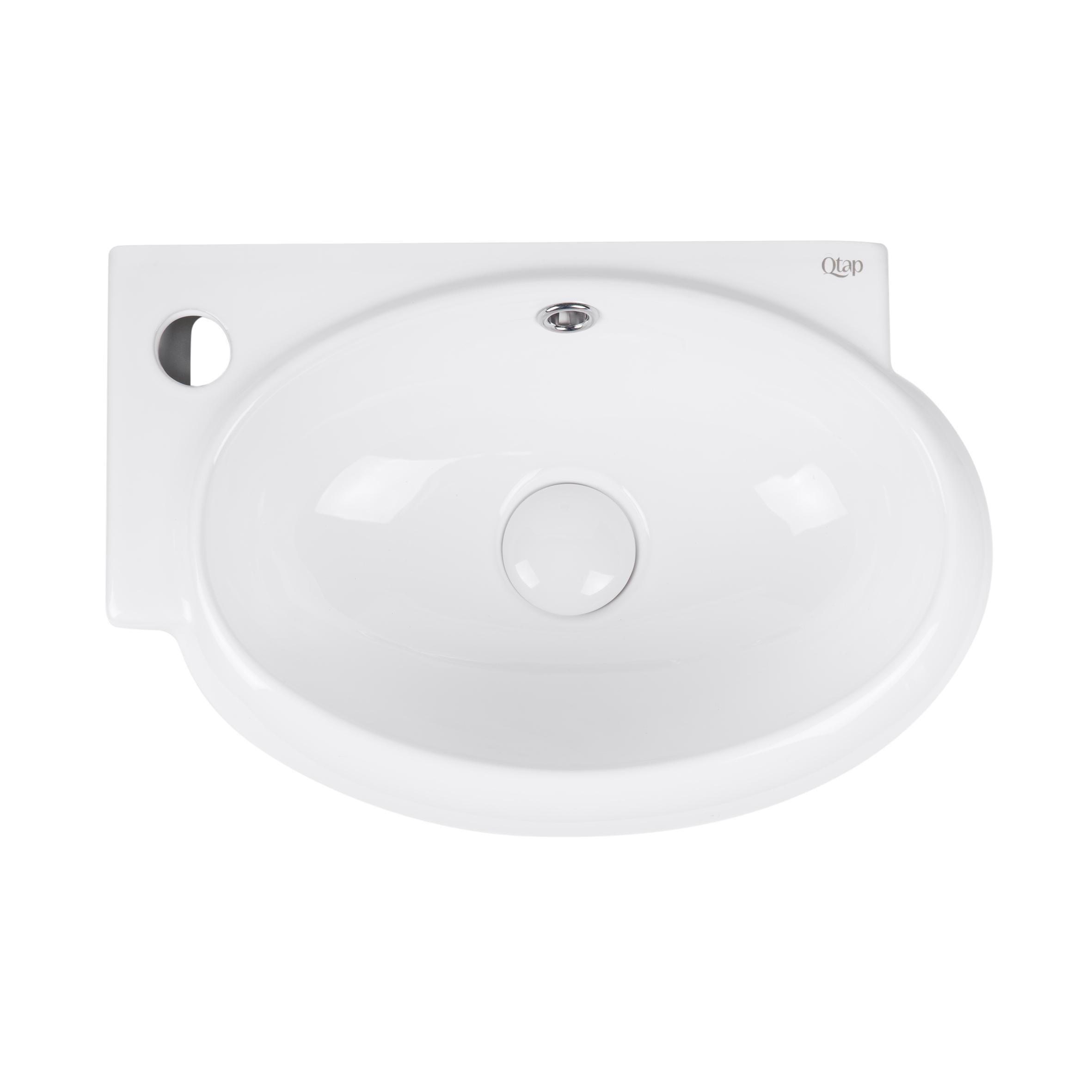Раковина Qtap Leo QT11115011LW с донным клапаном 430x290x140 мм White (SD00043859) Раковина Qtap Leo QT11115011LW с донным клапаном 430x290x140 мм White (SD00043859)