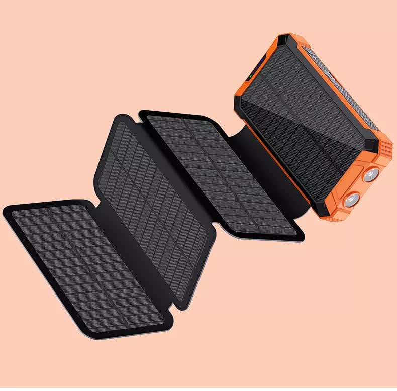 Павербанк с солнечной панелью Wireless Solar Power Charger 6 Panel VHG WSC32-2 20000 mAh Brown