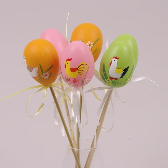 Декорация пасхальная на пике Flora Писанка микс 6 шт. (44023)