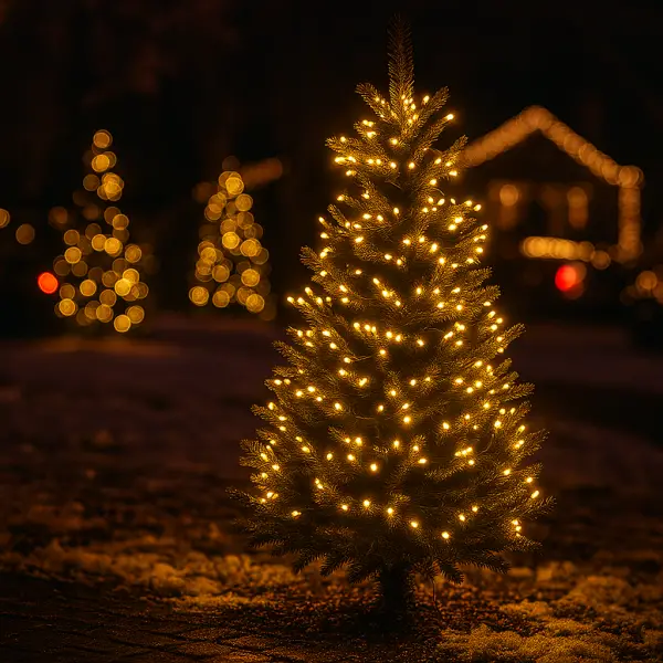 Гірлянда Нитка вулична 300 LED 30 м від мережі Білий/Жовтий (CF300L30MWY) - фото 2