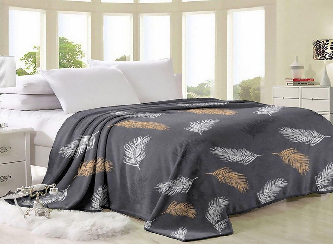 Плед София Перья велсофт полуторный 150х215 см (1427)