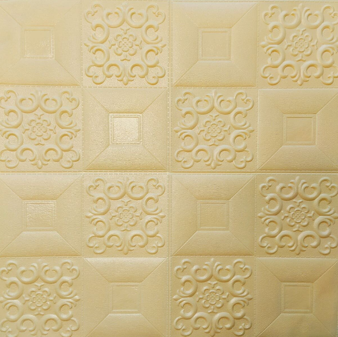 3D-панель самоклеюча на стіну і стелю 70x70 см x 3 мм Бежевий