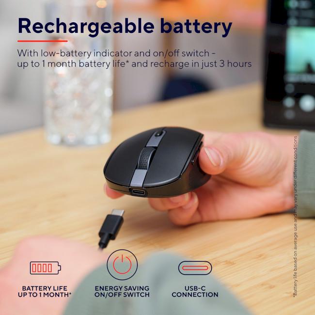 Компьютерная мышь Trust Ozaa Compact Multi-Device Wireless Черный (24819) - фото 10