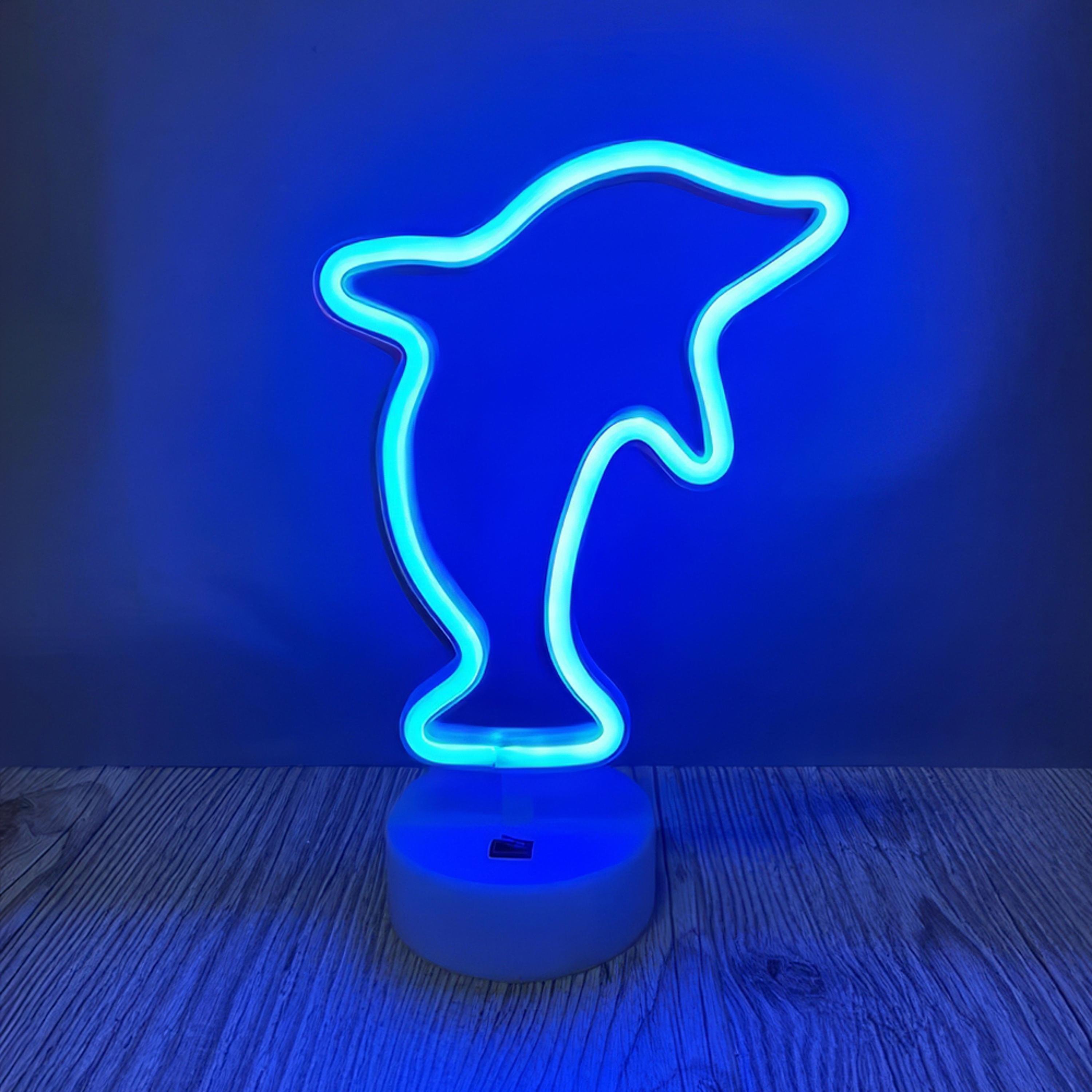 Нічник неоновий Дельфін Синій (WLS-QX-NH2402B)