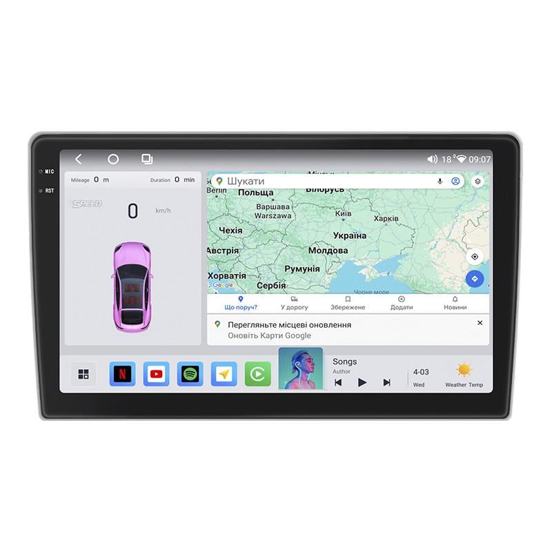 Автомагнітола штатна Lesko для Peugeot 407 2004 9" 4/64 QLED CarPlay/4G/W-F/GPS 360°