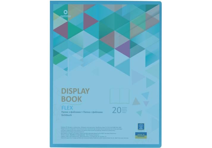 Папка Optima Flex с 10 файлами А4 пластиковая Голубой (O32122-11)