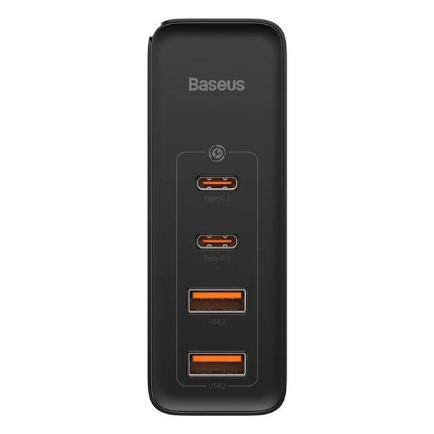 Зарядний пристрій Baseus 100W Quick GaN2 Pro QC4.0+PD3.0 2USB+2Type-C 5A із кабелем Baseus Type-C to Type-C 100W 20V/5A 1 м Black (CCGAN2P-L01) - фото 4