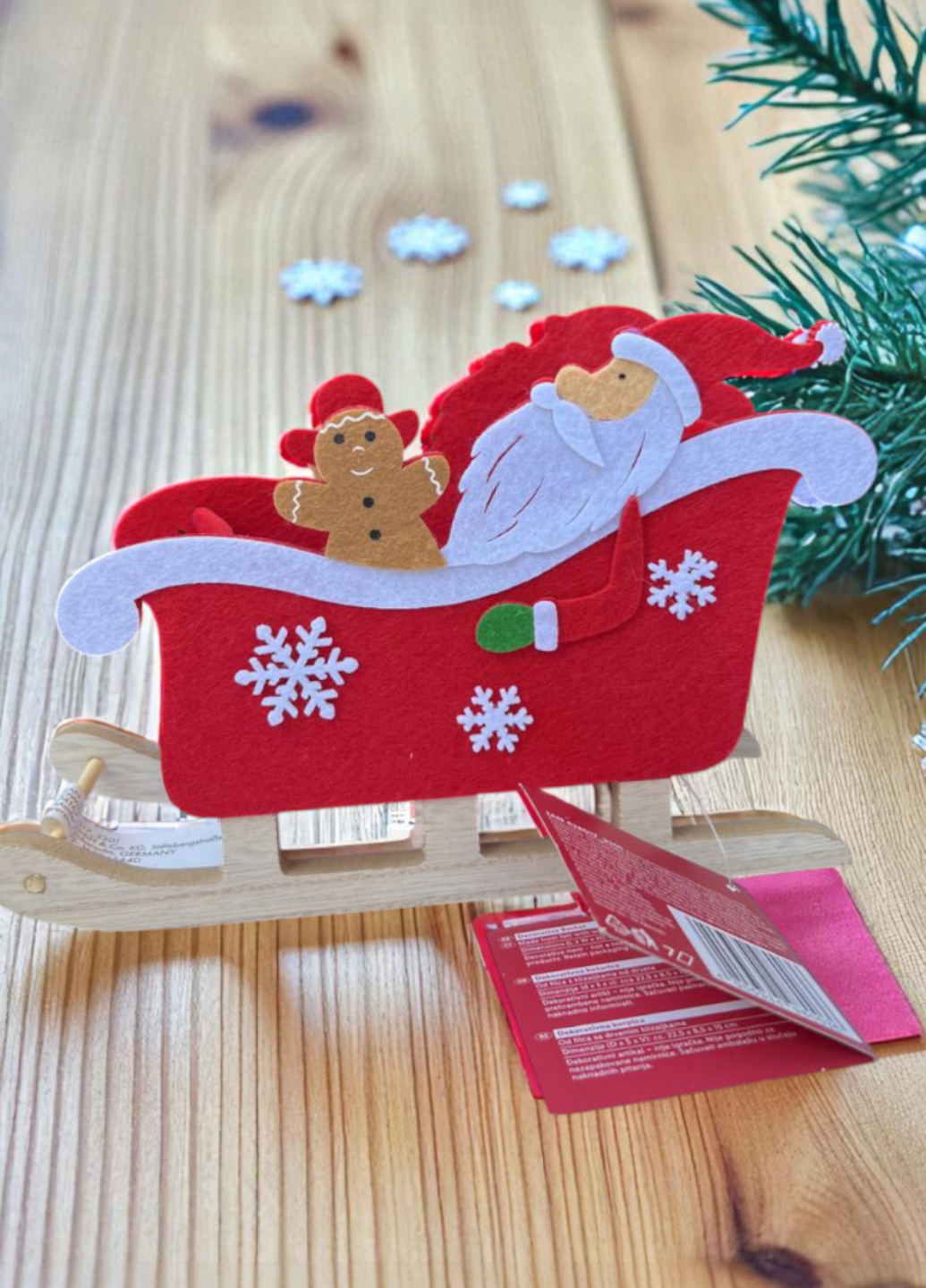 Новогодняя декоративная корзина Linarno Home из фетра 22,5х8,5х15 см Красная (7904) - фото 2 Новогодняя декоративная корзина Linarno Home из фетра 22,5х8,5х15 см Красная (7904) - фото 2