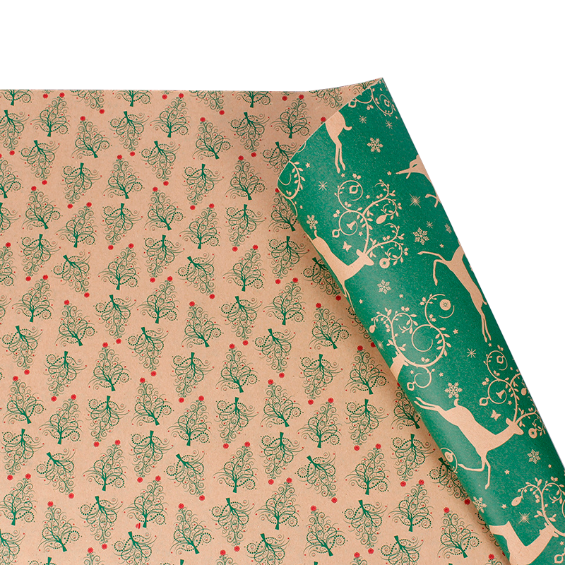 Бумага упаковочная Lesko PPW PAPER PZ039-С Олени-Дерево Бумага упаковочная Lesko PPW PAPER PZ039-С Олени-Дерево