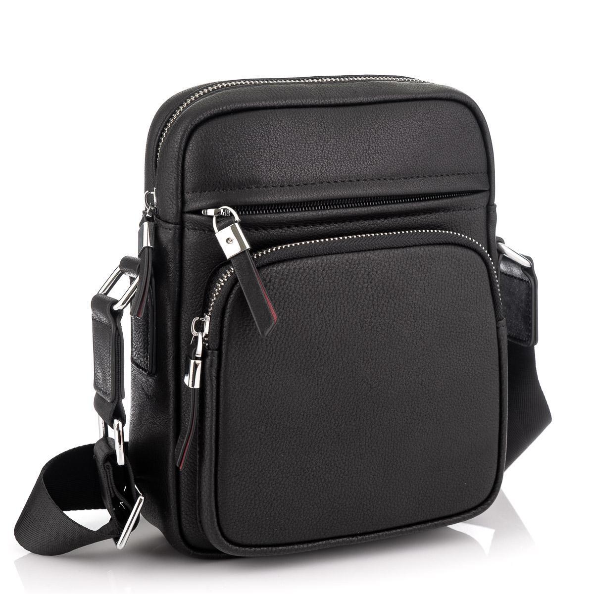 Мужская сумка через плечо Royal Bag SM8-1022A из натуральной кожи Черный (4803)