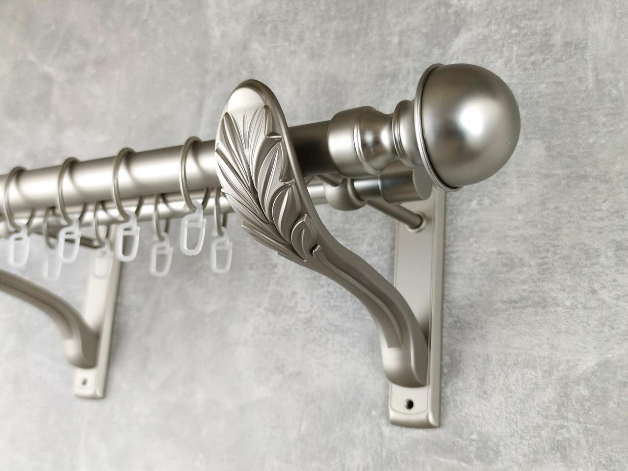 Карниз MStyle металлический для штор двухрядный Бостон 25/19 мм гладкий 400 см Сатин (5011871)