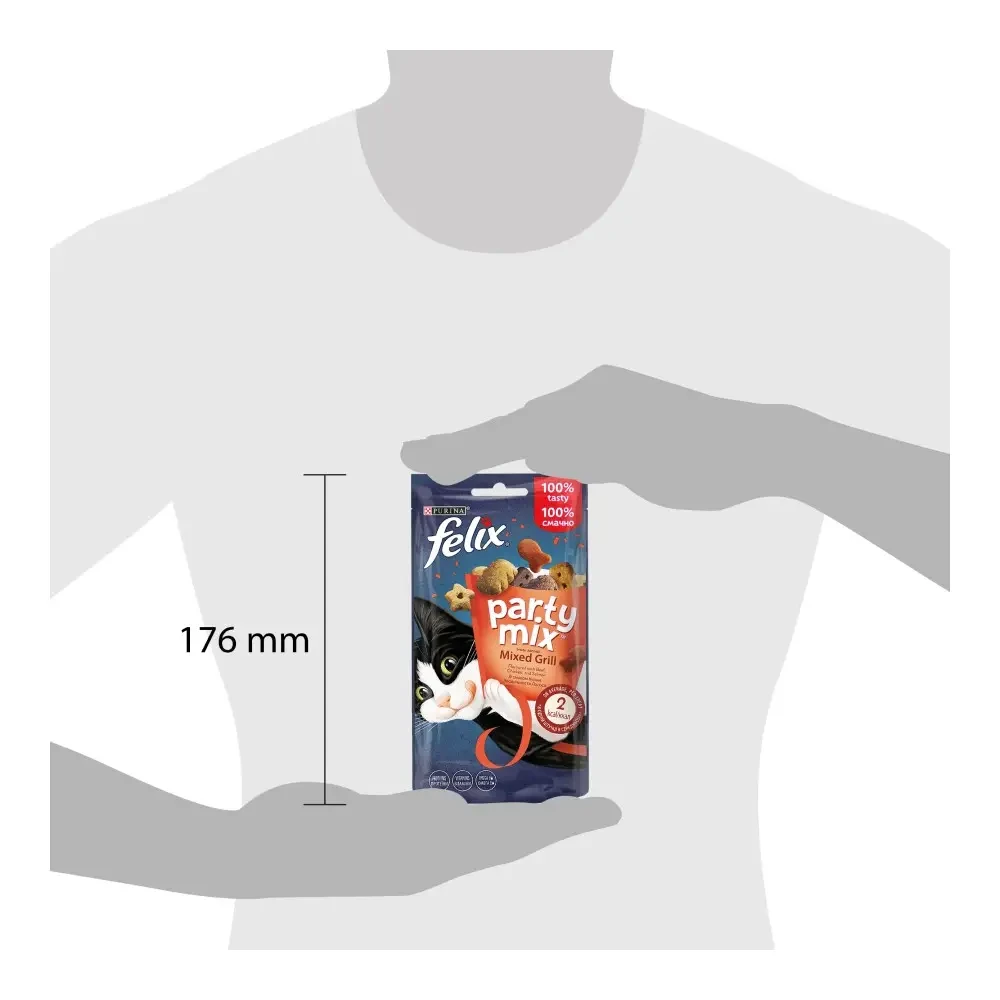 Ласощі Felix Party Mix Гриль Мікс для котів смак курки яловичини і лосося 60 г - фото 3