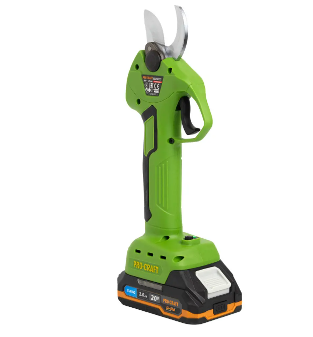 Секатор аккумуляторный ProCraft 20 В 1,6 кг Зеленый (ES25Li) Секатор аккумуляторный ProCraft 20 В 1,6 кг Зеленый (ES25Li)
