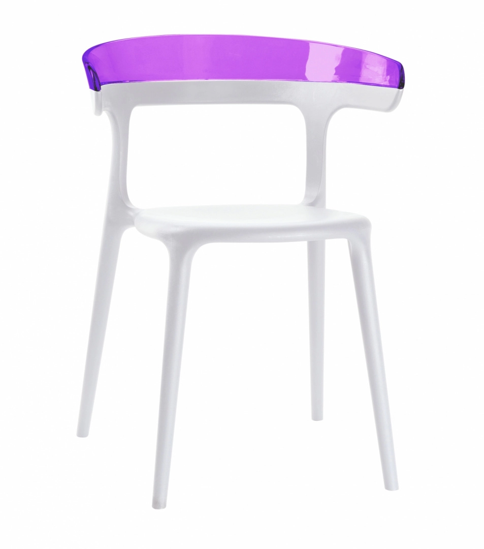 Кресло Litolan Papatya Luna Белое сидение Прозрачно-пурпурный (DR001914)