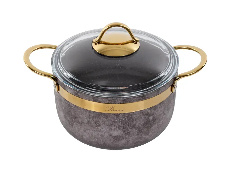 Каструля антипригарна Brioni Royal Stone Sandstone Gold 20 см 3 л