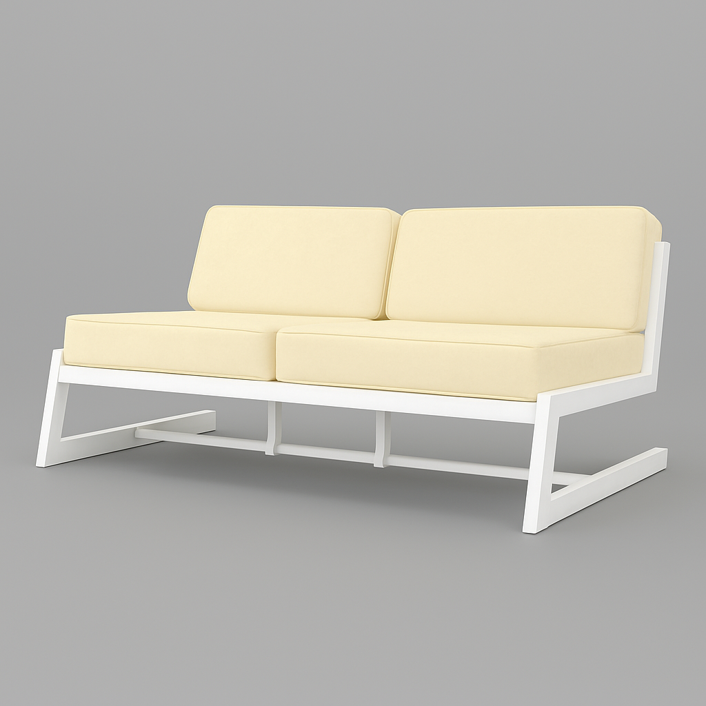 Диван металевий AVVS tech Атлас вуличний лофт рогожка 126 см Бежевий/Білий (30222917) - фото 1