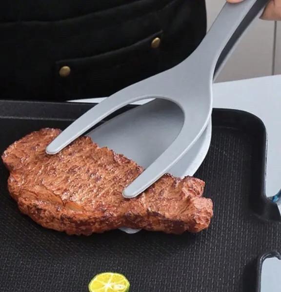 Лопатка кухонная щипцы 2в1 Серый (23705420) - фото 3 Лопатка кухонная щипцы 2в1 Серый (23705420) - фото 3